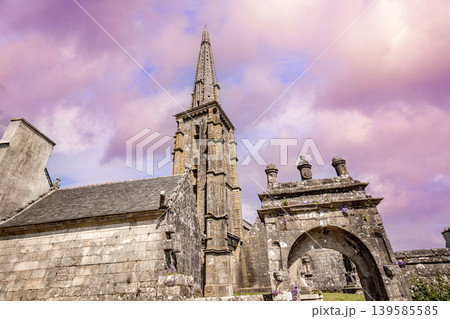 Parish close church of Commana, finistere, brittany, france Parish close church of Commana, finistere, brittany, france 139585585