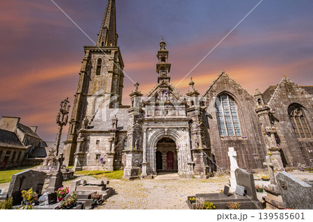 Parish close church of Commana, finistere, brittany, france 139585601
