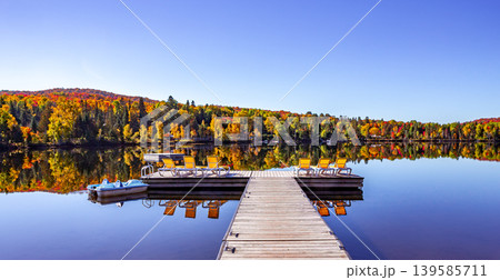 Dock on Lac-Superieur, Mont-tremblant, Quebec, Canada 139585711