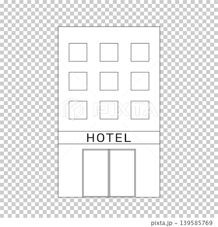 簡單的酒店建築圖示插圖 簡單的酒店建築圖示插圖 139585769