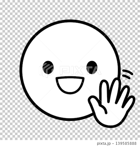 シンプルな顔アイコン　バイバイ　イラスト素材 139585888