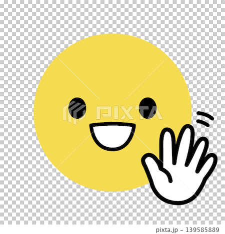 シンプルな顔アイコン　バイバイ　イラスト素材 139585889