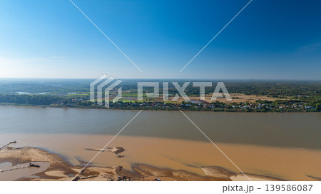 Scenic Contrast of Sediment and Clear Water in the Mekong 139586087
