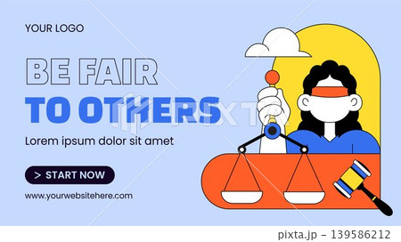 International Justice Day Social Media Thumbnail Flat Cartoon Hand Drawn Illustration 139586212