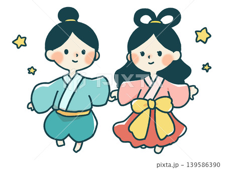 七夕の織姫と彦星のイラスト 139586390