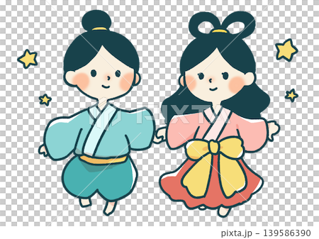 七夕の織姫と彦星のイラスト 139586390