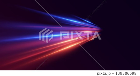 Dynamic light trails showing speed, data transfer, and future technology concept Dynamic light trails showing speed, data transfer, and future technology concept 139586699