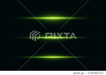 Glowing green light lines on black background creating futuristic abstract effect Glowing green light lines on black background creating futuristic abstract effect 139586723