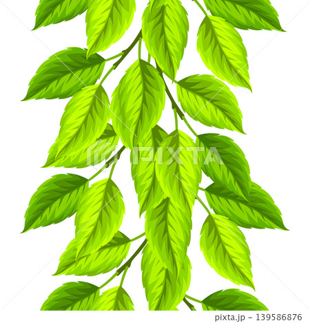 Seamless pattern with leaves. Spring or summer stylized foliage. 139586876