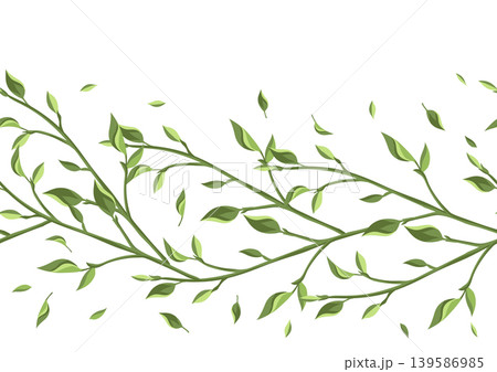 Seamless pattern with leaves. Spring or summer stylized foliage. 139586985