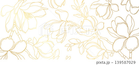 Luxury seamless magnolia floral pattern vector background Luxury seamless magnolia floral pattern vector background 139587029