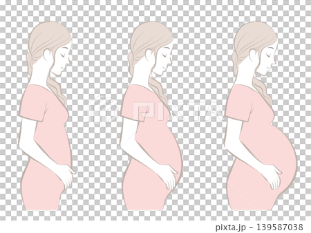 Pregnant women: early, middle, and late stages 139587038