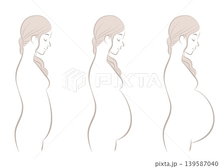 妊娠している女性　初期・中期・後期 139587040