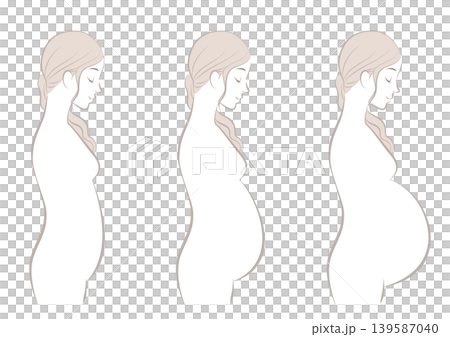 Pregnant women: early, middle, and late stages 139587040