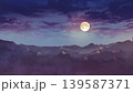 夜の砂漠の空の中に見える月 139587371