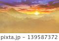 夕日に染まる砂漠 139587372