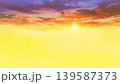 夕日のオレンジ色に染まる雲 139587373