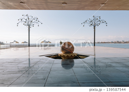 Rukh Ordo cultural complex waterfront plaza with sculpture in Cholpon-Ata Rukh Ordo cultural complex waterfront plaza with sculpture in Cholpon-Ata 139587544