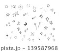 手描きの星とキラキラアイコンセット 139587968