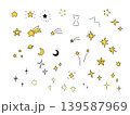 手描きの星とキラキラアイコンセット 139587969