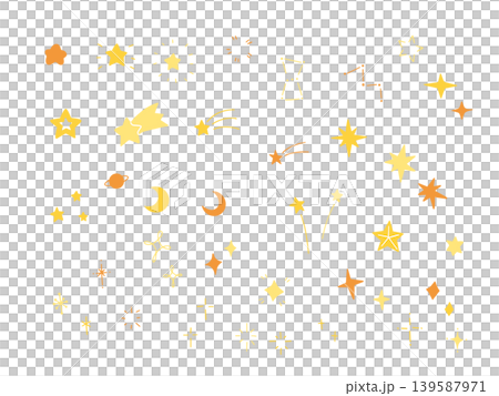 Hand-drawn star and glitter icon set Hand-drawn star and glitter icon set 139587971