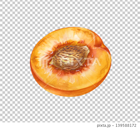 Watercolor illustration of peach halves with a stone, fresh nectarine fruit on an isolated background. For organic food branding, smoothie recipe books, kitchen decor, fruit market signage, and Watercolor illustration of peach halves with a stone, fresh nectarine fruit on an isolated background. For organic food branding, smoothie recipe books, kitchen decor, fruit market signage, and 139588172