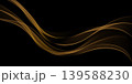 Vector Abstract Shiny Glowing Gold Color Wave. Transparent Golden Wavy Lines. Elegant Luxury background. Black BG 139588230