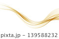 Soft Gold Gradient Transparent Wave Background. Colorful Flowing Wavy Smoke Lines isolated on white background. Vector illustration 139588232