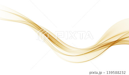Soft Gold Gradient Transparent Wave Background. Colorful Flowing Wavy Smoke Lines isolated on white background. Vector illustration Soft Gold Gradient Transparent Wave Background. Colorful Flowing Wavy Smoke Lines isolated on white background. Vector illustration 139588232