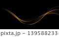 Vector Abstract Shiny Glowing Gold Color Wave. Transparent Golden Wavy Lines. Elegant Luxury background. Black BG 139588233