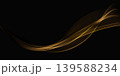 Vector Abstract Shiny Glowing Gold Color Wave. Transparent Golden Wavy Lines. Elegant Luxury background. Black BG 139588234