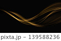 Vector Abstract Shiny Glowing Gold Color Wave. Transparent Golden Wavy Lines. Elegant Luxury background. Black BG 139588236