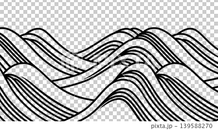 Cutout material of the traditional "Korin Great Wave" pattern from the Edo period. Cutout material of the traditional "Korin Great Wave" pattern from the Edo period. 139588270