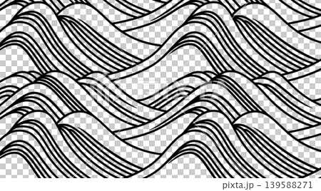 Cutout material of the traditional "Korin Great Wave" pattern from the Edo period. 139588271