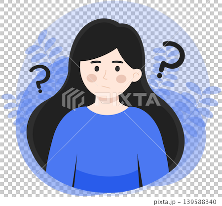 onfused woman with question marks illustration for problem solving and FAQ concept onfused woman with question marks illustration for problem solving and FAQ concept 139588340