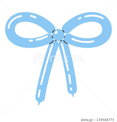 Blue inflatable bow-shaped balloon figure. Party decoration. Blue inflatable bow-shaped balloon figure. Party decoration. 139588773
