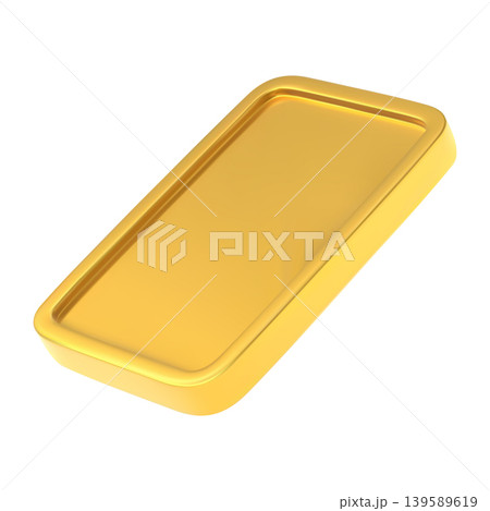 3D golden bar plate shape vector icon, realistic ingot of gold, bullion, banking business, currency investment, treasury 139589619