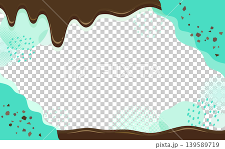 Cute chocolate mint frame (horizontal) Cute chocolate mint frame (horizontal) 139589719