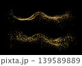 Vector Abstract Shiny Gold Glitter design element. Gold Glitter Dust. For New Year, Merry Christmas, Birthday and Wedding greeting card and invitation. Luxury Background design 139589889