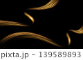 Vector Abstract Shiny Glowing Gold Color Wave. Transparent Golden Wavy Lines. Elegant Luxury background. Black BG 139589893