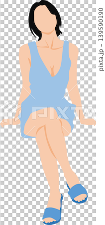 一個穿著夏天衣服的女人的插圖 一個穿著夏天衣服的女人的插圖 139590190