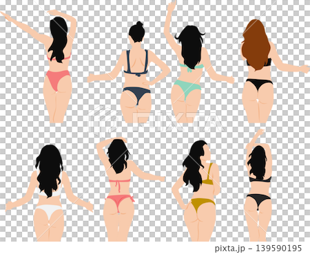 一個穿泳衣的女人的插圖 一個穿泳衣的女人的插圖 139590195