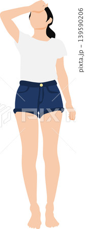 夏服を着た女性のイラスト 夏服を着た女性のイラスト 139590206