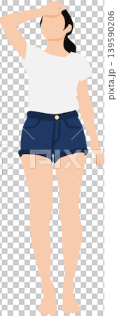 夏服を着た女性のイラスト 夏服を着た女性のイラスト 139590206
