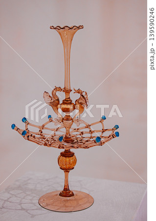 Ancient Murano Glass Vase Displayed in Museum Collection in Venice Italy Ancient Murano Glass Vase Displayed in Museum Collection in Venice Italy 139590246
