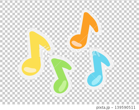 音符のシール イラスト 音符のシール イラスト 139590511