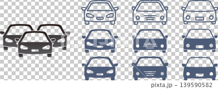A set of icon materials for cars viewed from the front. A set of icon materials for cars viewed from the front. 139590582