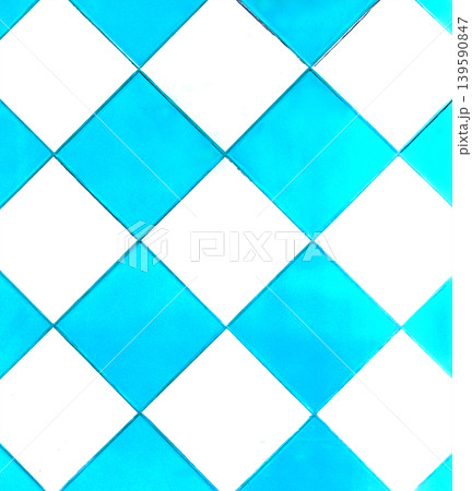 Blue light aqua white mosaic ceramic tile abstract pattern interior surface floor texture backdrop wall background 139590847