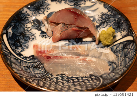 美味しいアジと真鯛の刺身 139591421