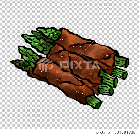 Delicious-looking meat-wrapped asparagus Delicious-looking meat-wrapped asparagus 139591839